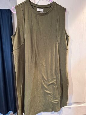 Sleeveless Olive Green Dress